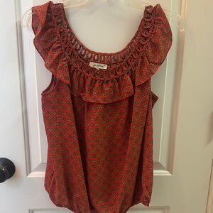 Max studio Women's Red Patterned Top